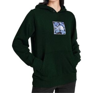 The North Face Women's Dark Green Floral Embroidered Hoodie
